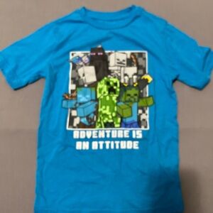 Blue Minecraft boys “Adventure is an attitude” medium‎ Graphic T-Shirt